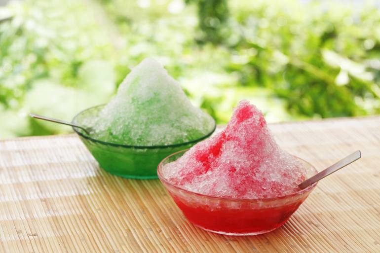 Kakigori summer dessert shaved ice